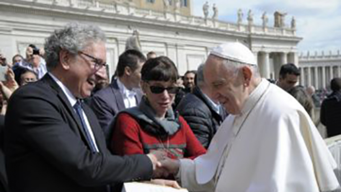 Brettler with Pope Francis